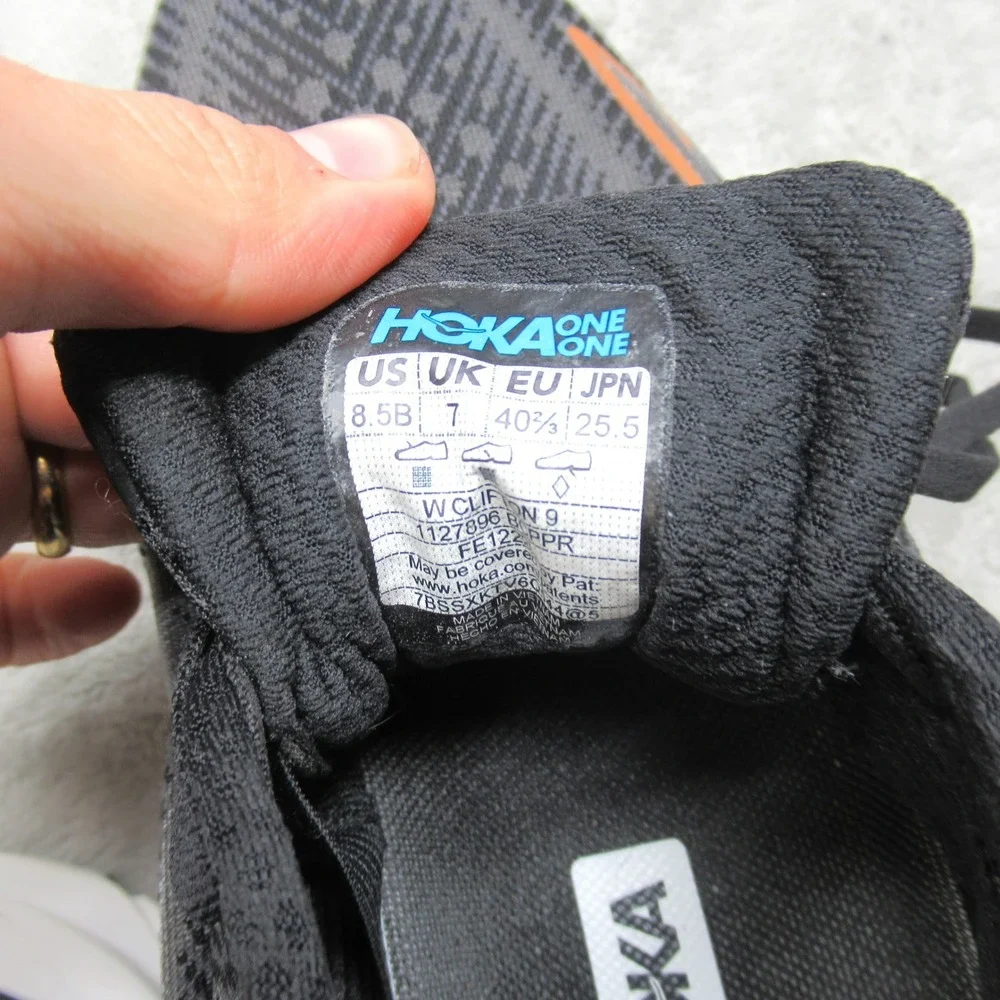 Hoka Womens Shoes 8.5 B Black Clifton 9 Cushioned Lightweight Running Athletic - Picture 4 of 13